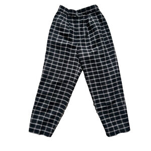 Vintage Ultra High Rise Twill Plaid Cropped Pants 26" Pink Gray Coquette Preppy